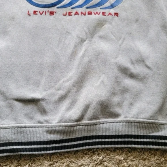 Levi's Jeanswear Classic Men's Gray V Neck Sweater Size Medium - Picture 6 of 10